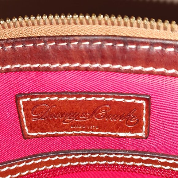 DOONEY & BOURKE ALL WEATHER LEATHER ZIP ZIP SATCHEL 2 HANDLE CROSSBODY AMBER - Picture 3 of 15